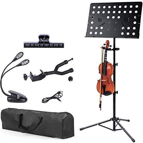 Levied Sheet Music Stand with Violin Hanger