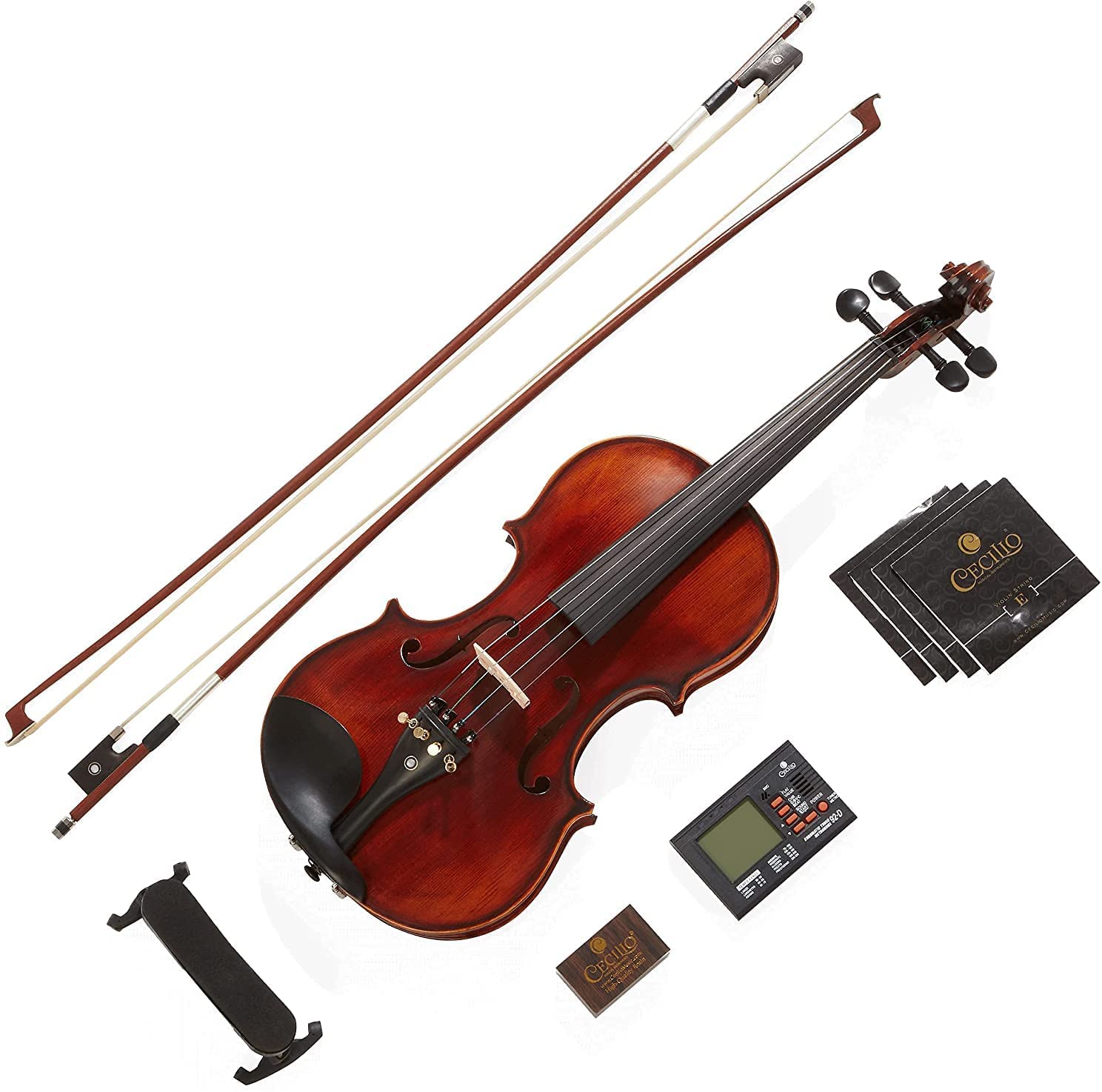 Mendini 4/4 MV500+92D Flamed Violin