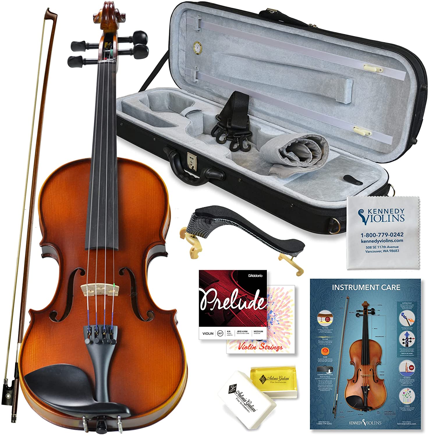 Bunnel Pupil Violin Outfit 4/4 Full Size By Kennedy Violins